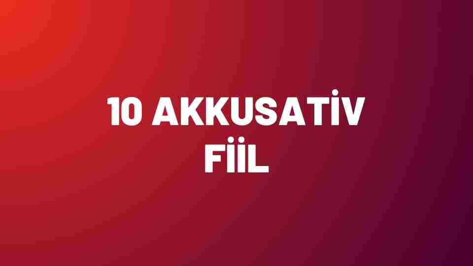 10 Almanca Akkusativ Fiil